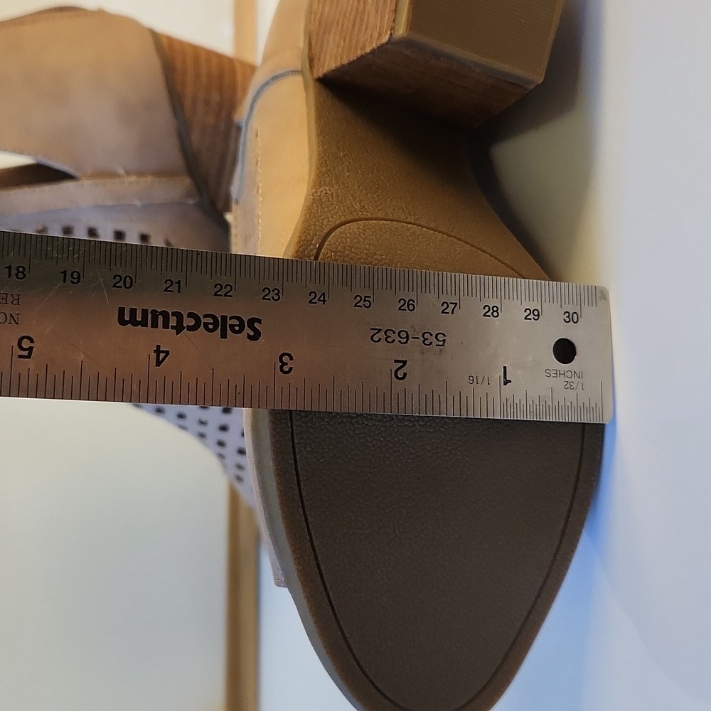 Francesca’s Taupe Peep Toe Cutout Booties – Size 6 - Picture 9 of 11